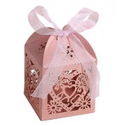 Коробочка для упаковки "Сердечко" (5*5см. Высота 7,5см), цвет перламутровый розовый