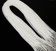 Кожаный шнур с застежкой, цвет Белый 43 см (толщина 1,5мм) . - 1 шт.