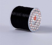 Эластичный резиновый шнур для браслетов/ бисероплетения 1мм, цв.Черный  - 1м.   
