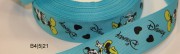 Репсовая лента 25 мм, Голубой с МикиМаусом Disney - 1 м