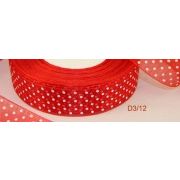 Органза с рисунком в горох 25мм, цв.Красный (D3/12) - 1 м