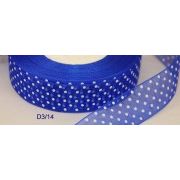Органза с рисунком в горох 25мм, цв.Синий (D3/14) - 1 м