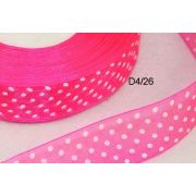 Органза с рисунком в горох 25 мм, цв.Розовый- 1 м
