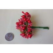 Букет с крупной бусиной, цвет: Красный. (10 шт.)