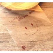 Пакетик с липким слоем.Улыбка.Прозрачный. 14*14см