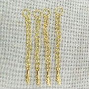 Удлинитель цепочек, Лепесток 4*11mm, Золото