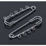 Булавка для подвесок, цв.Серебро (4 петли) - 1шт