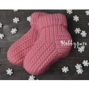 Вязаные бабушкины носочки HP, форма для мыла и шоколада пластиковая