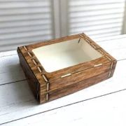 Коробка для упаковки «Деревянный ящик», размер 15×11×4см