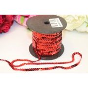 Пайетки на нитке 6мм, цв.Красный - 1 м