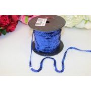 Пайетки на нитке 6мм, цв.Синий - 1м