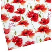 Бумага тишью с рисунком "Маки", 50х70 см - 1лист