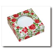 Коробочка для упаковки «Красные розы», размер 7.5х7.5х2.5 см - 1 шт.