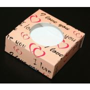 Коробочка для упаковки «I love you »размер 7.5х7.5х2.5 см - 1 шт.