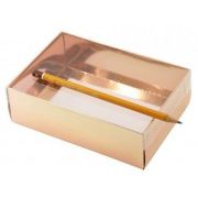 Коробочка складная, цв.Розовое золото, с прозрачной крышкой (Размер: 15*11*5см)