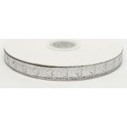 лента парча 1,2см штрих сердечко серебро - 1 м