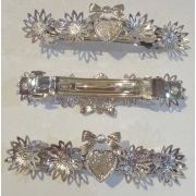 Основа заколки старинного аксесуара для волос, цвет - серебро, лоток: 15 мм и 11x12 мм; 83x21x18 мм - 1 шт.